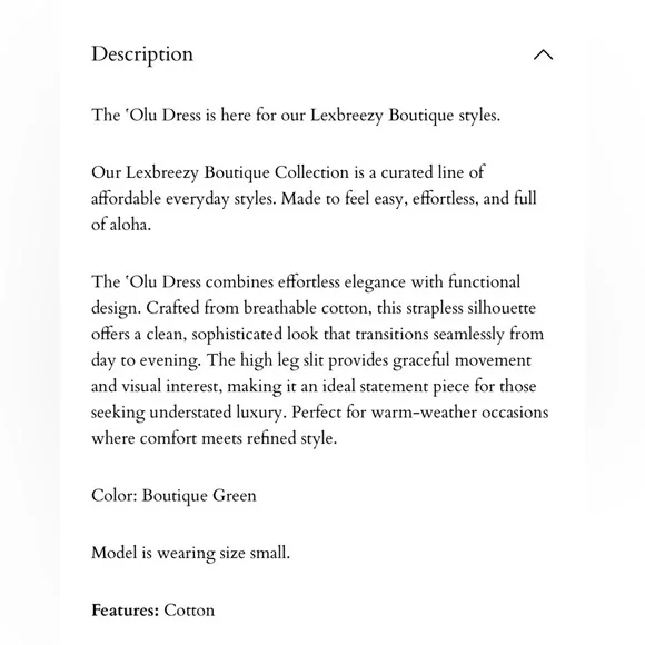 ʻOlu Dress Boutique Green - Picture 2 of 7